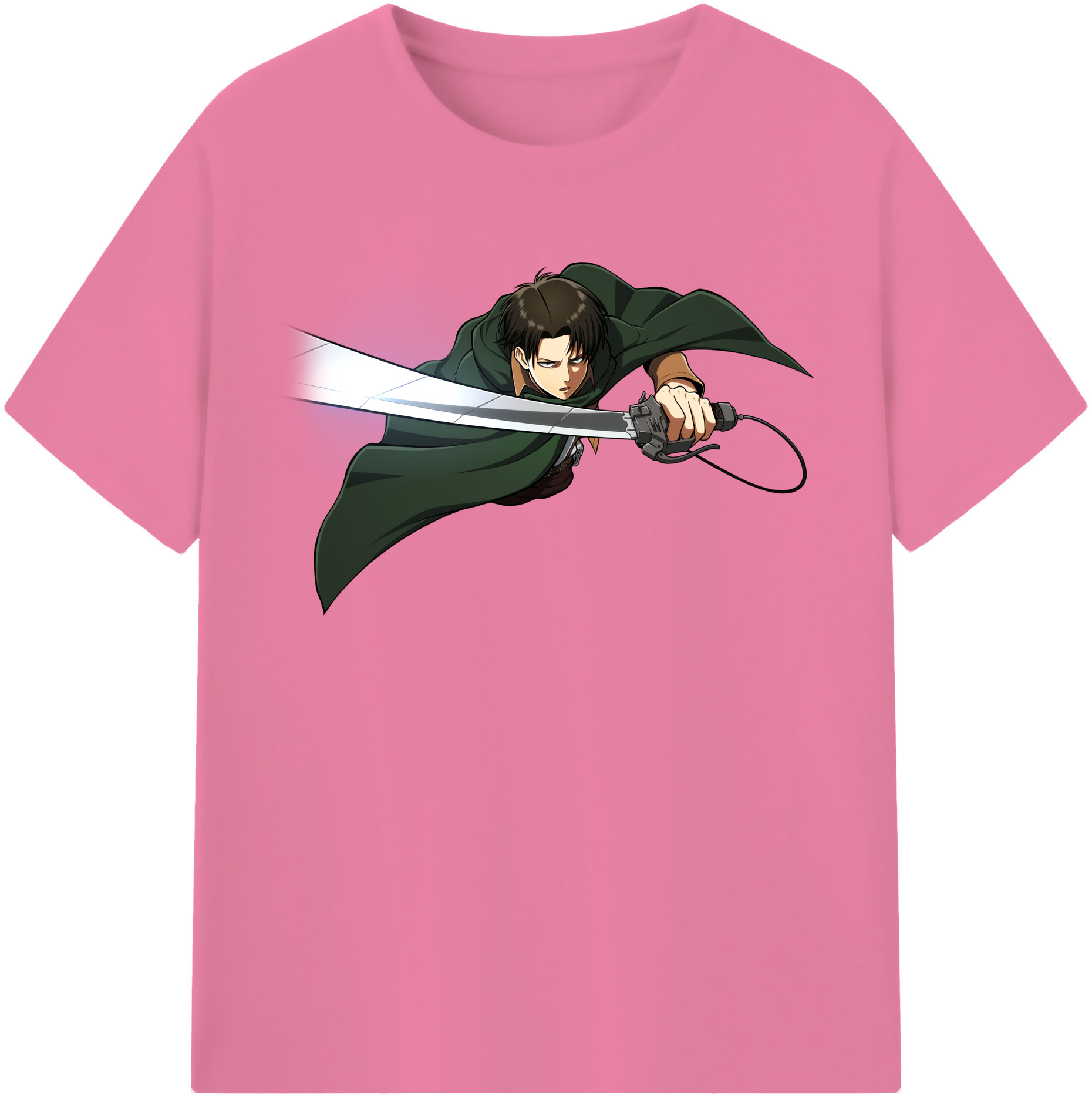 （画像用） 進撃の巨人 リヴァイ·アッカーマン Attack on Titan Levi Ackerman 綿100％半袖Tシャツ（フロントプリント）